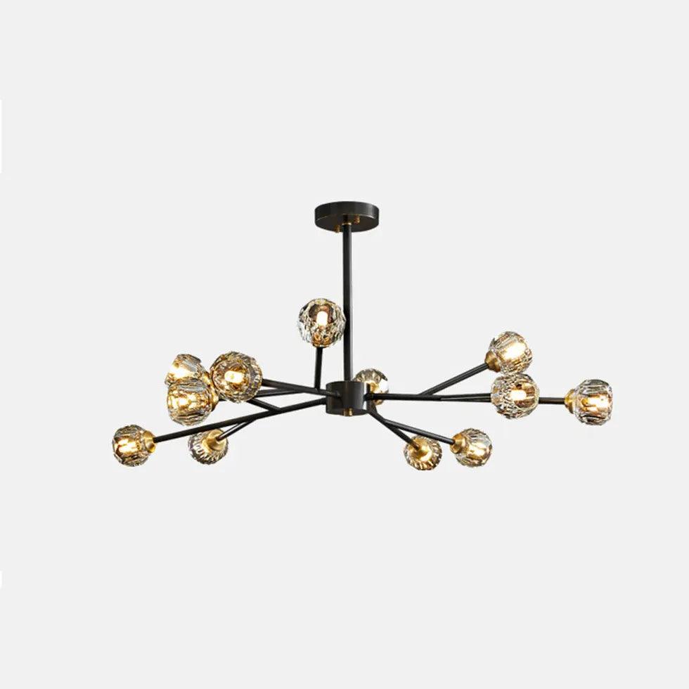Candelabru de lux din alamă cu cristale pentru sufragerie | boxzora