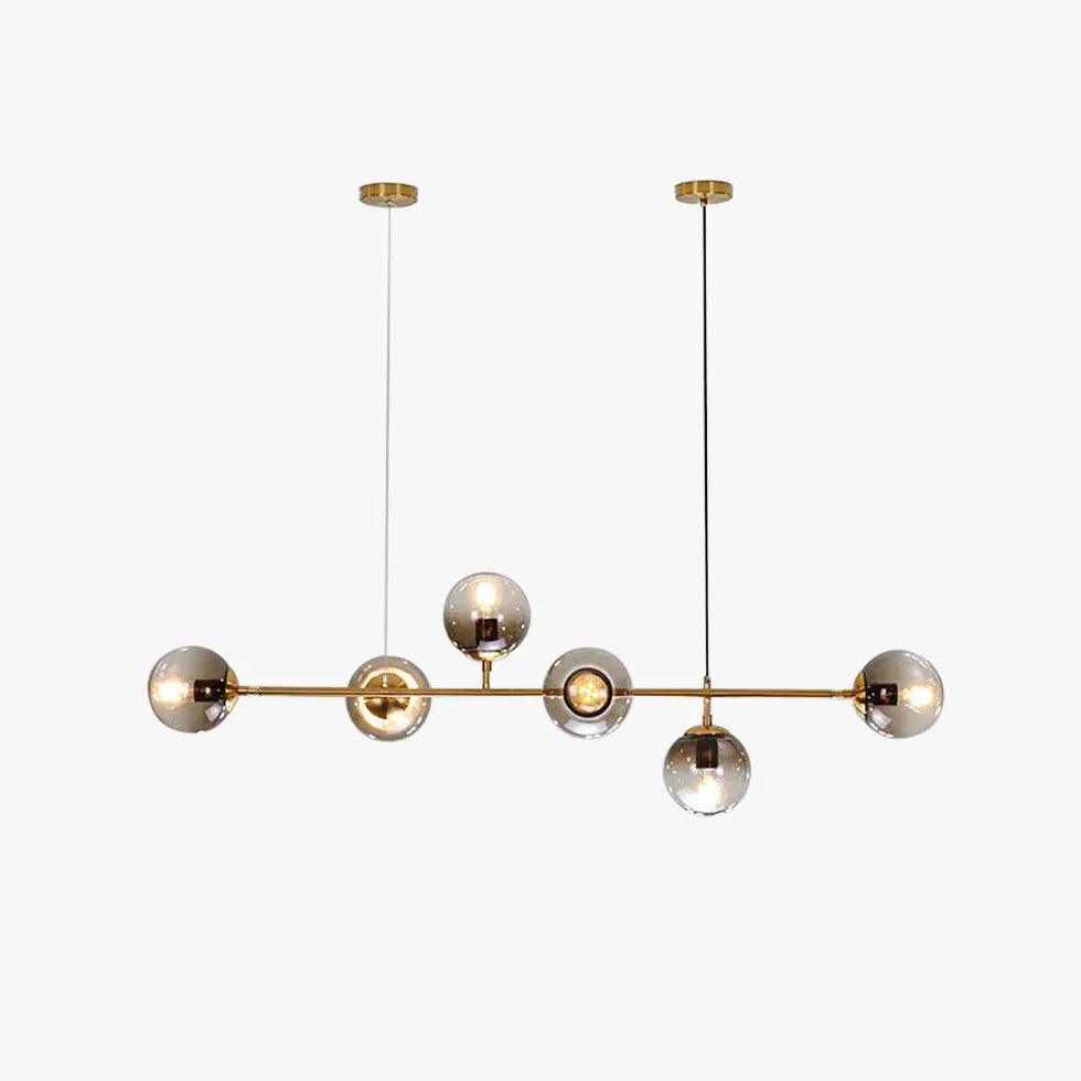 Lámpara colgante minimalista larga con esfera de vidrio | boxzora