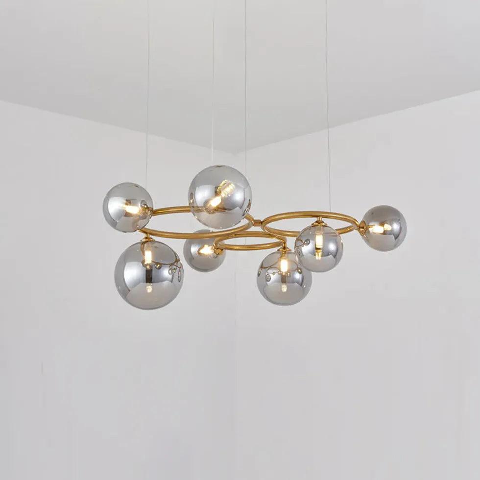 Moderne bolvormige hanglamp met grijs glas | boxzora