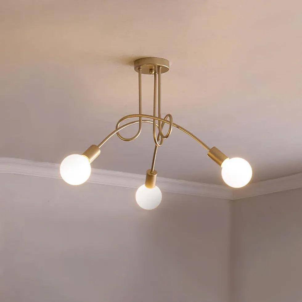 Candelabru minimalist sferic cu mai multe globuri, din fier | boxzora