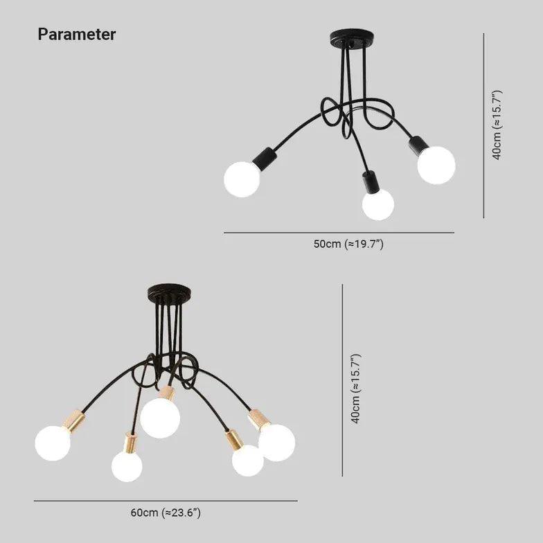 Candelabru minimalist sferic cu mai multe globuri, din fier | boxzora