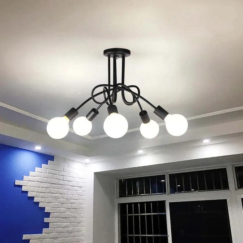 Candelabru minimalist sferic cu mai multe globuri, din fier | boxzora