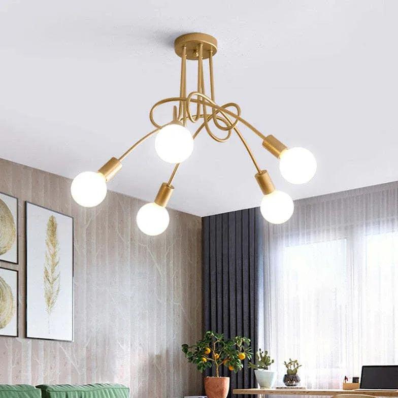 Candelabru minimalist sferic cu mai multe globuri, din fier | boxzora