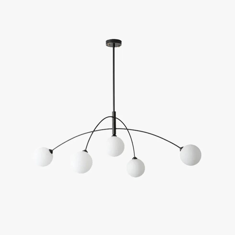 Moderne ijzeren kroonluchter met glazen bollen voor de woonkamer | boxzora
