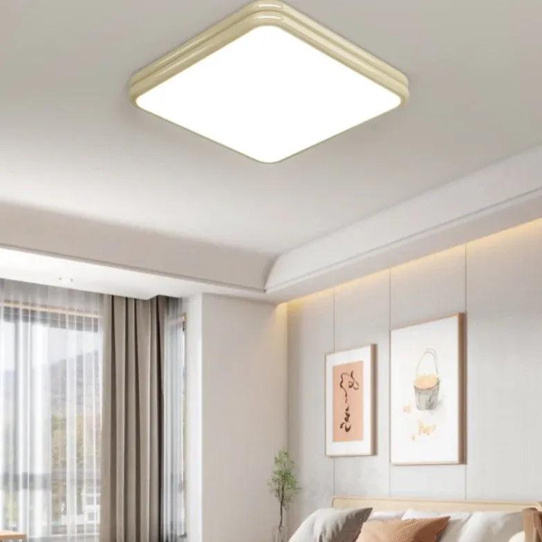 Cremefarvede LED-loftlamper med øjenbeskyttelse til stuen | boxzora