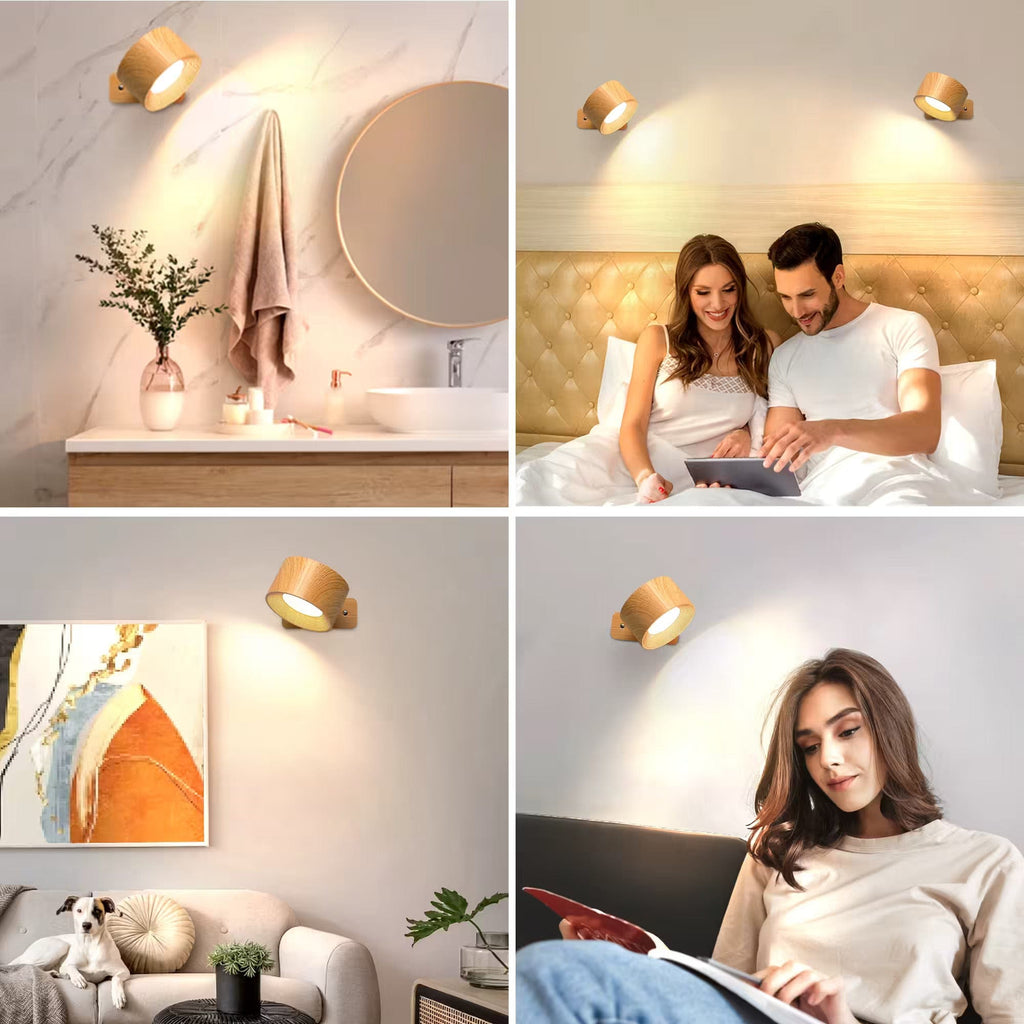 Luz de pared recargable y ajustable de 360° — con batería, inalámbrica, instalación sin herramientas