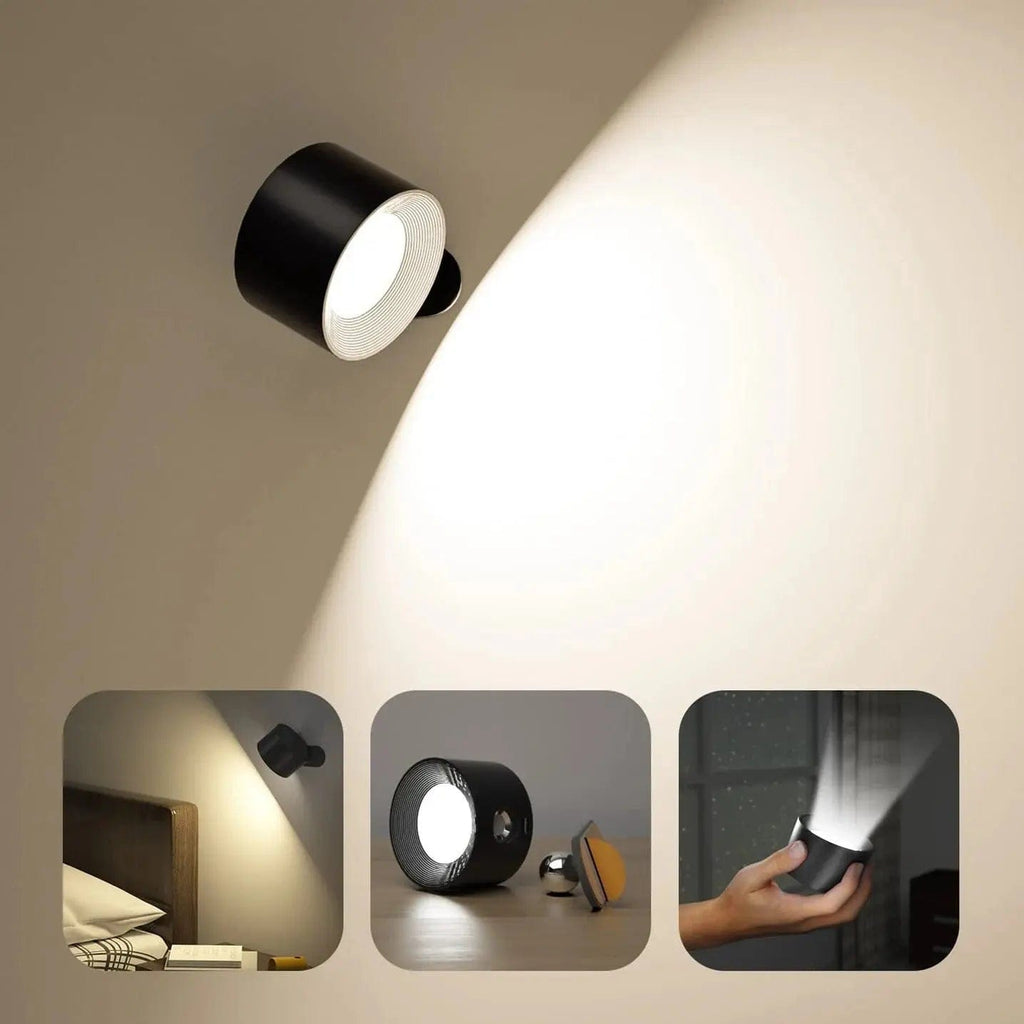 Luz de pared recargable y ajustable de 360° — con batería, inalámbrica, instalación sin herramientas
