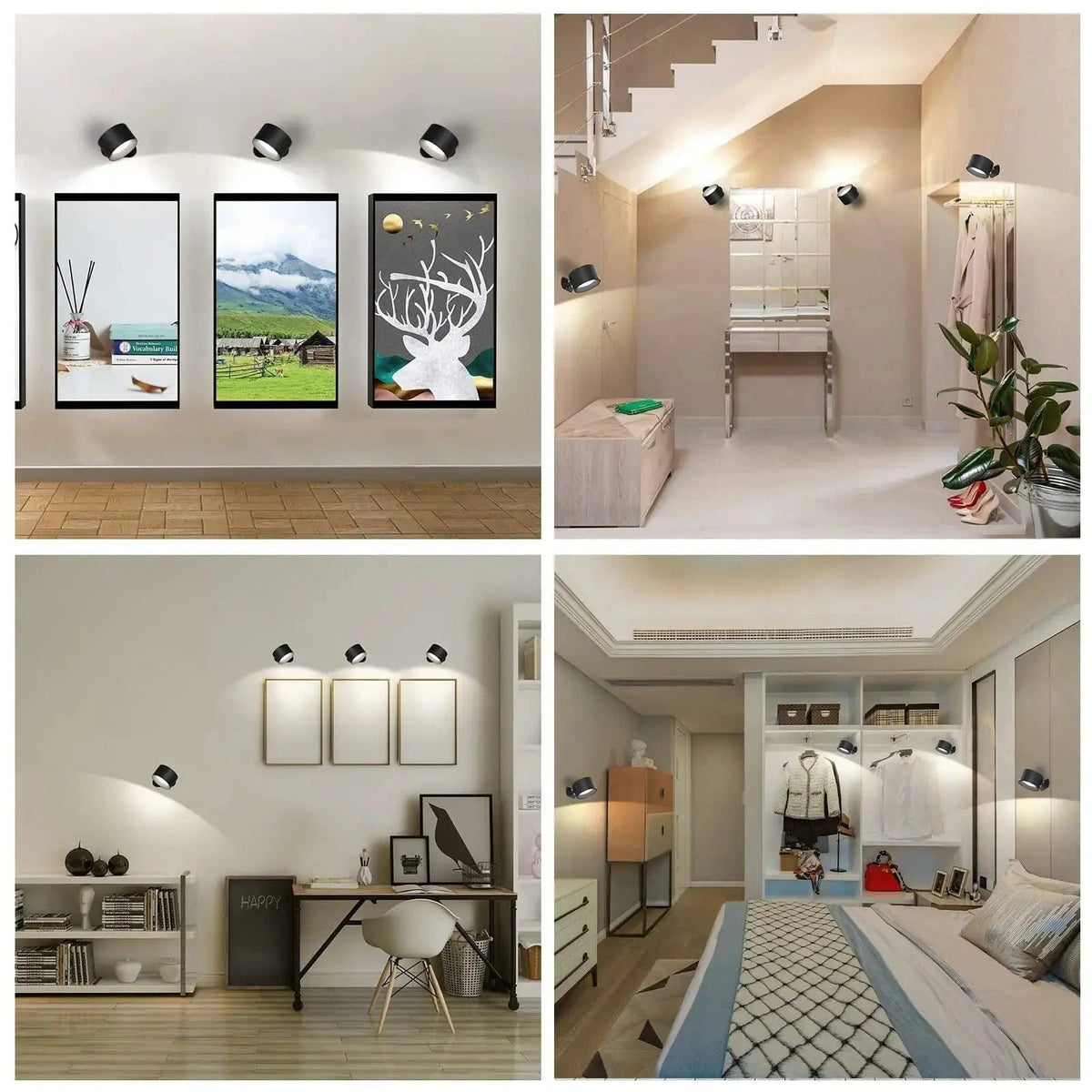 Luz de pared recargable y ajustable de 360° — con batería, inalámbrica, instalación sin herramientas