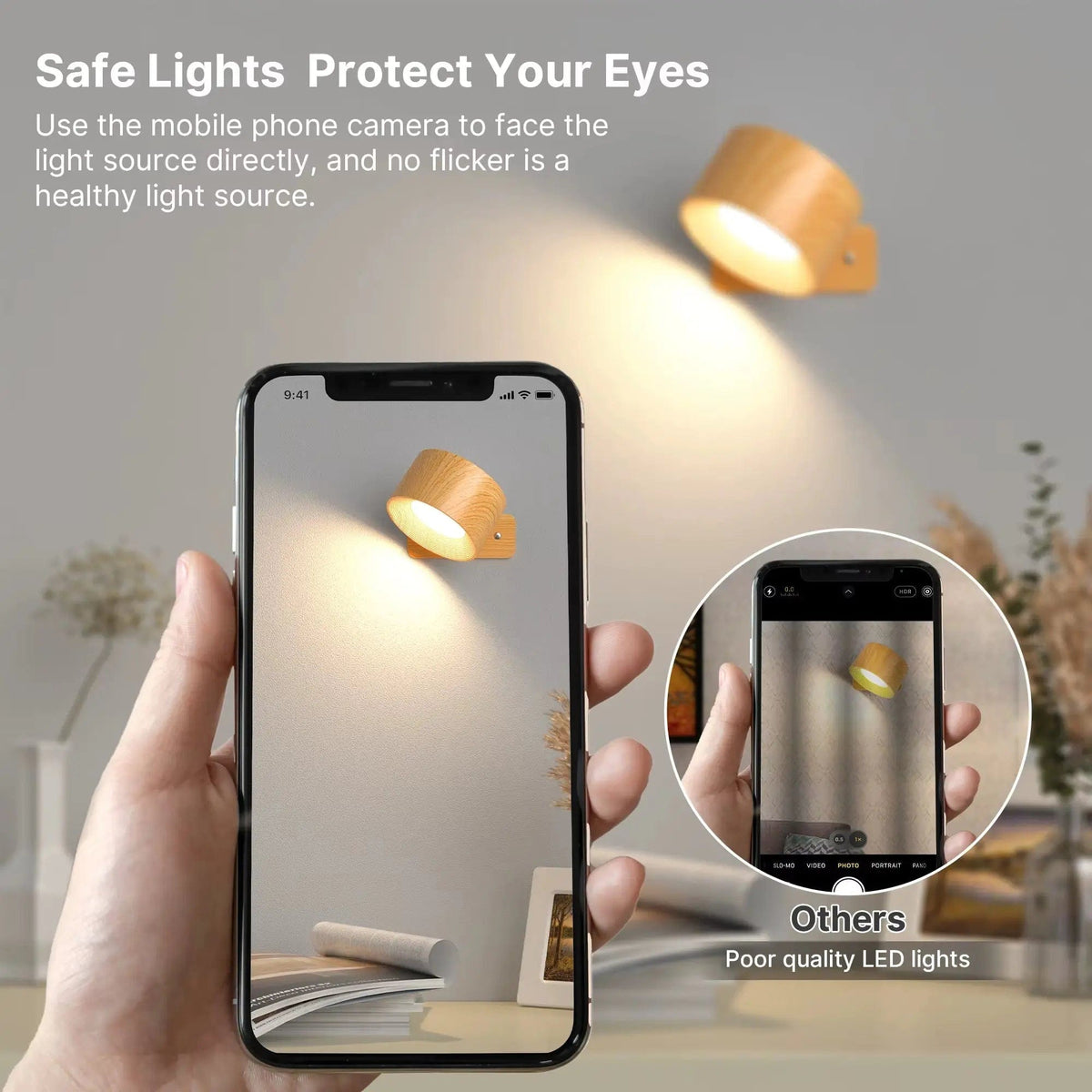 Luz de pared recargable y ajustable de 360° — con batería, inalámbrica, instalación sin herramientas