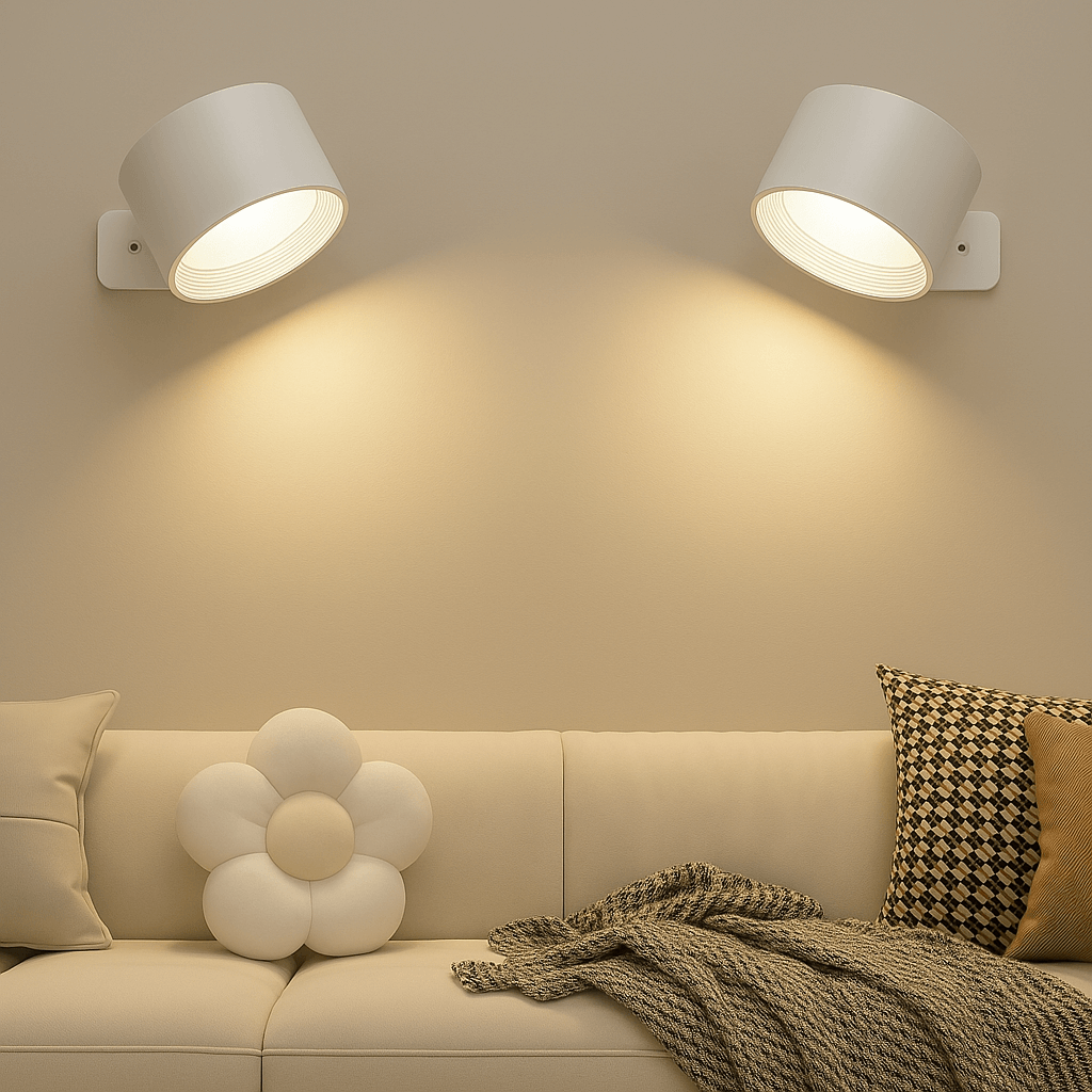 Luz de pared recargable y ajustable de 360° — con batería, inalámbrica, instalación sin herramientas