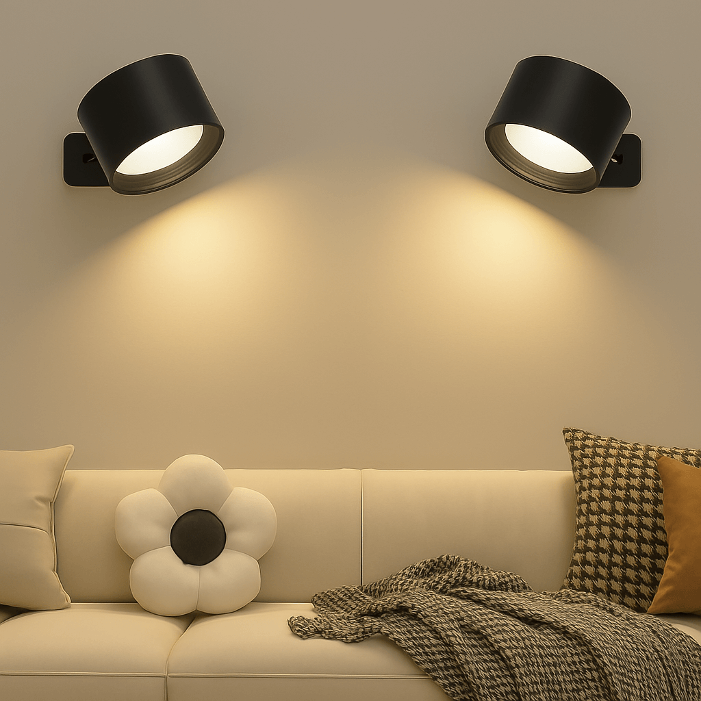 Luz de pared recargable y ajustable de 360° — con batería, inalámbrica, instalación sin herramientas