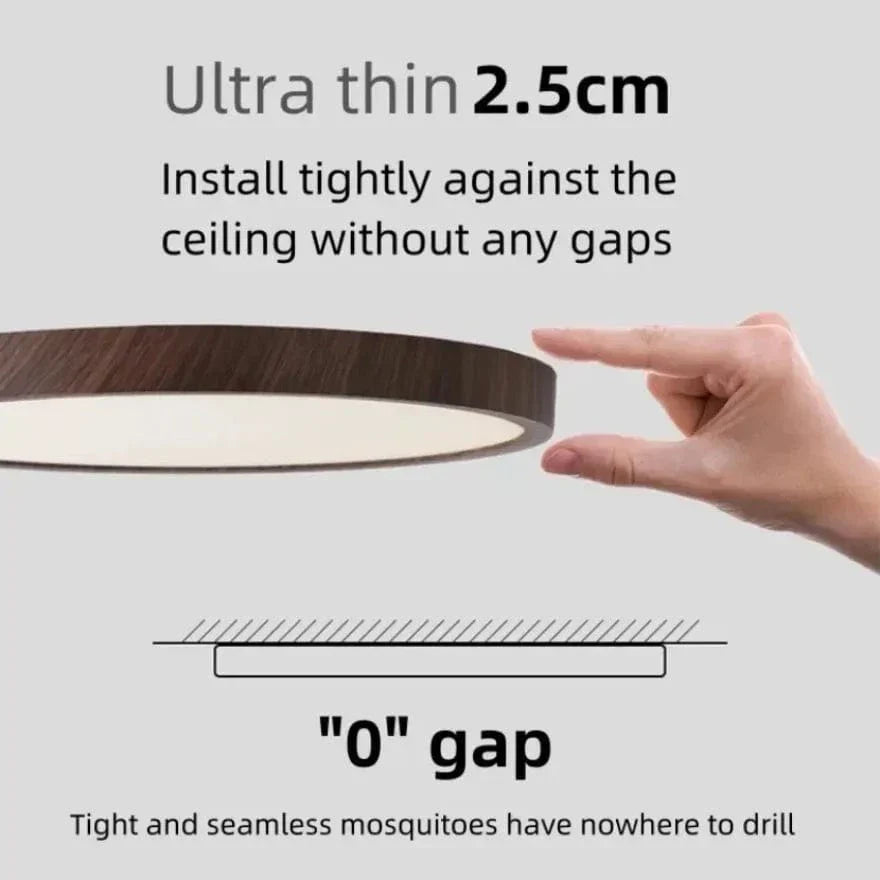 LED-taklampa — ultratunn trädesign, dimbar och dammtät