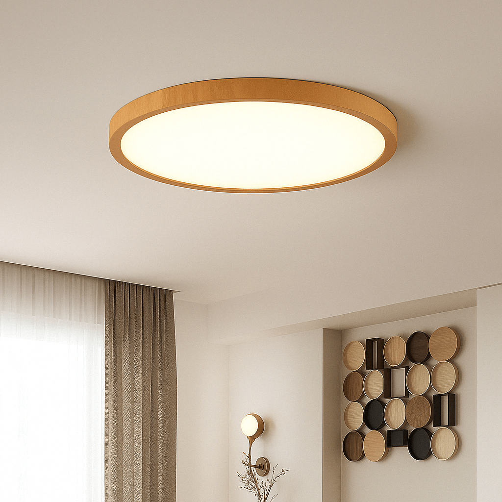 LED-taklampa — ultratunn trädesign, dimbar och dammtät