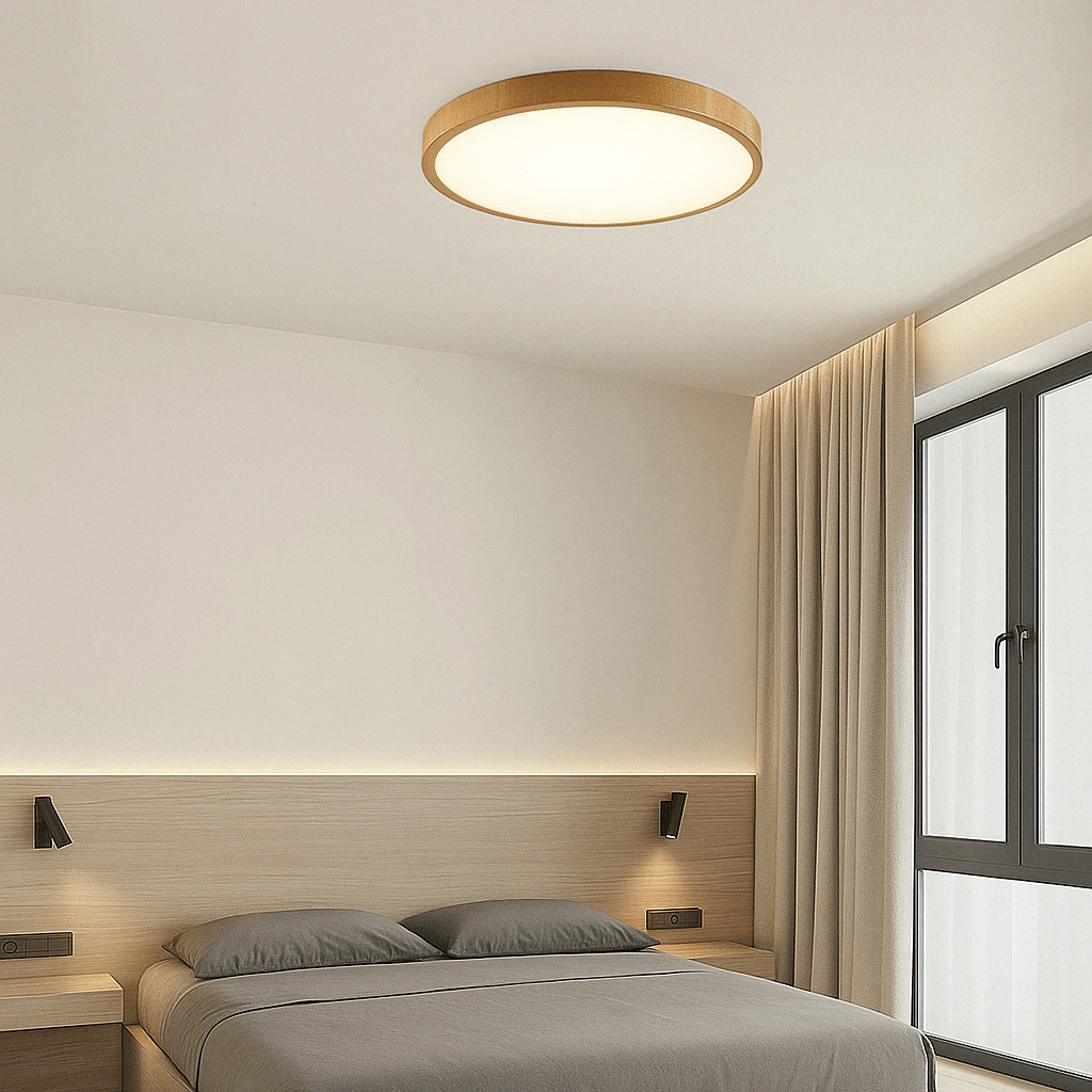 LED-taklampa — ultratunn trädesign, dimbar och dammtät