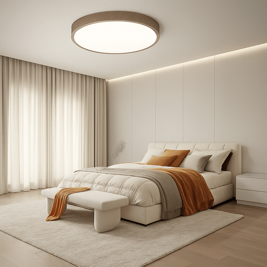 LED-taklampa — ultratunn trädesign, dimbar och dammtät