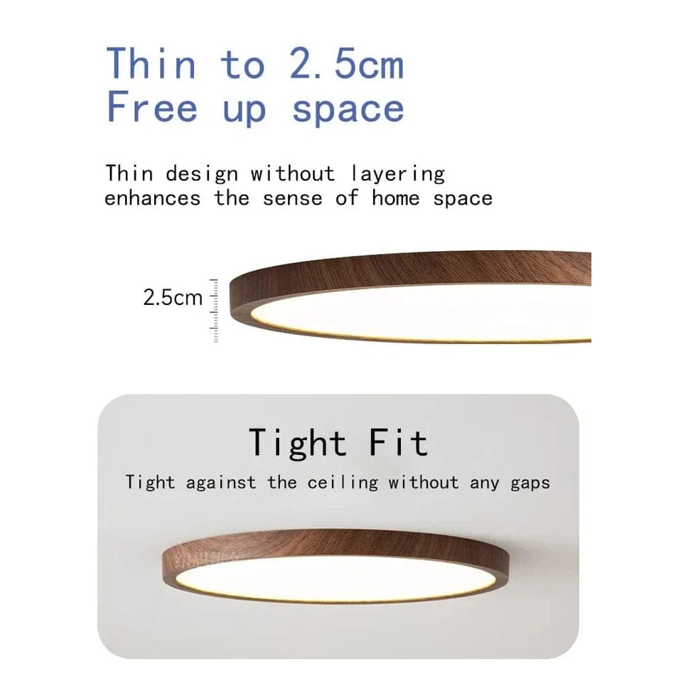 LED-taklampa — ultratunn trädesign, dimbar och dammtät