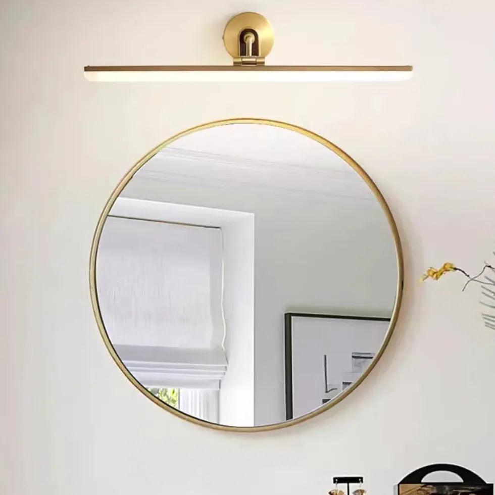 Liniowa mosiężna lampa ścienna do łazienki w stylu mid-century, wodoodporna | boxzora
