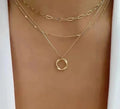 Vintage Gold Layered Pendant Necklace — Elegant Chain Detail