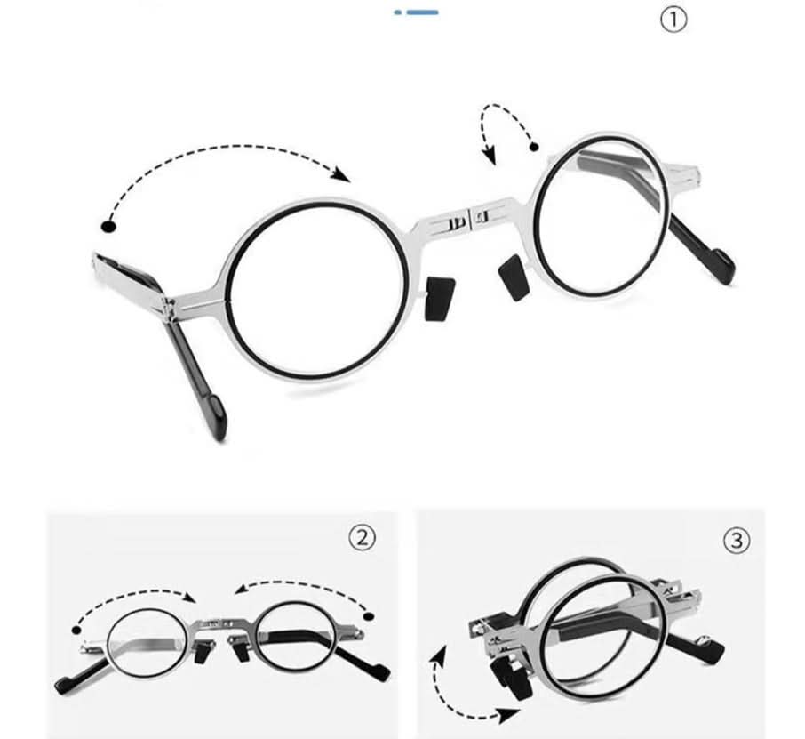 VisionFold Occhiali da lettura ultraleggeri — Montatura pieghevole, lenti antigraffio