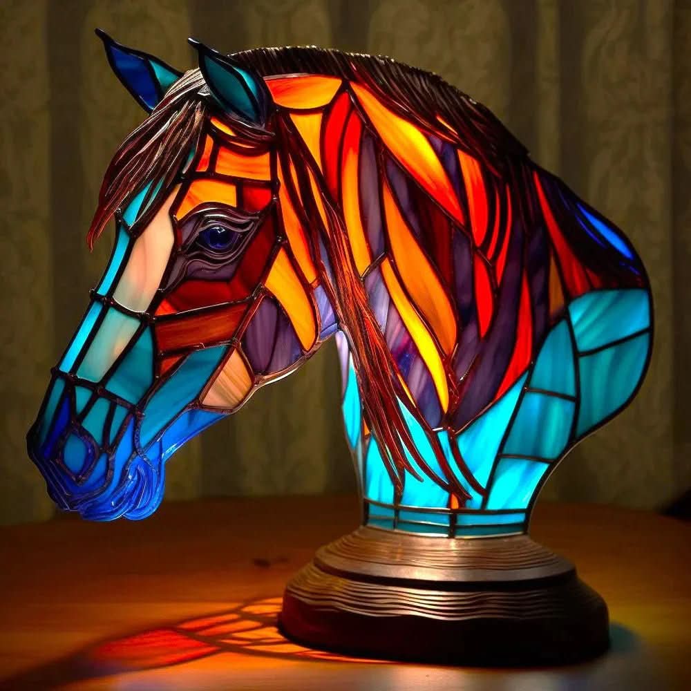 VitraFauna lampa med djurmotiv — design i glasmålningsstil, skulptural form