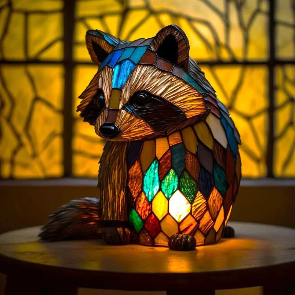 VitraFauna lampa med djurmotiv — design i glasmålningsstil, skulptural form
