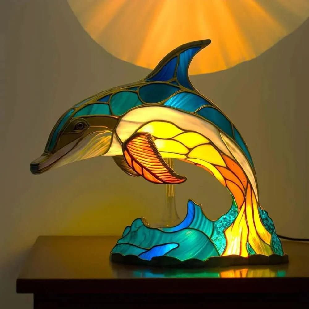 VitraFauna lampa med djurmotiv — design i glasmålningsstil, skulptural form