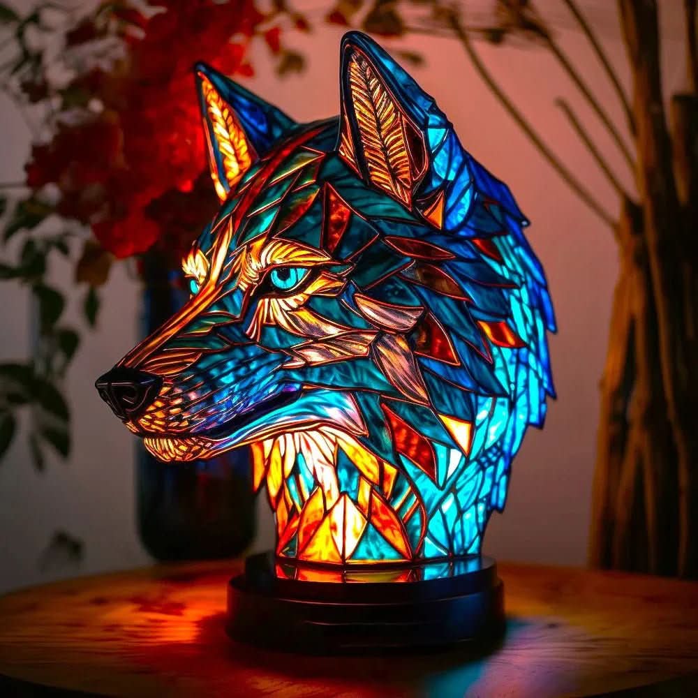 VitraFauna lampa med djurmotiv — design i glasmålningsstil, skulptural form