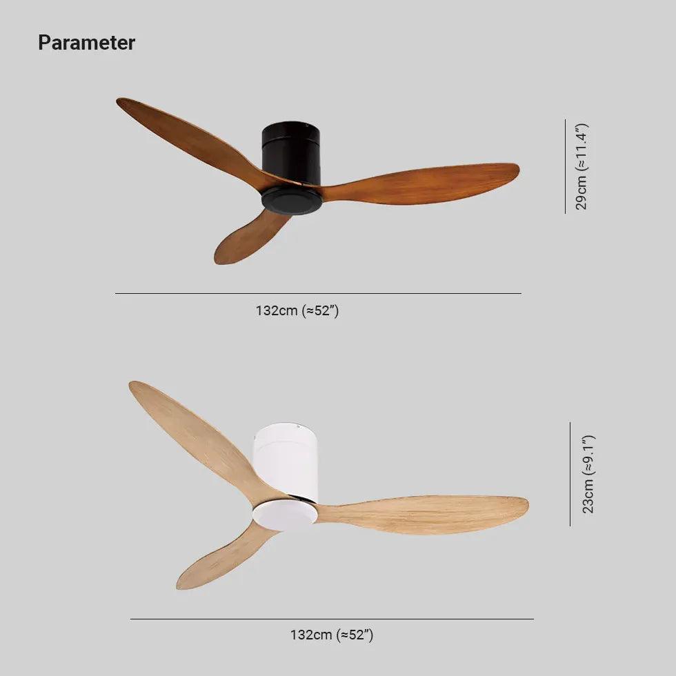 Ventiladores de techo minimalistas de madera con luces para sala de estar | boxzora