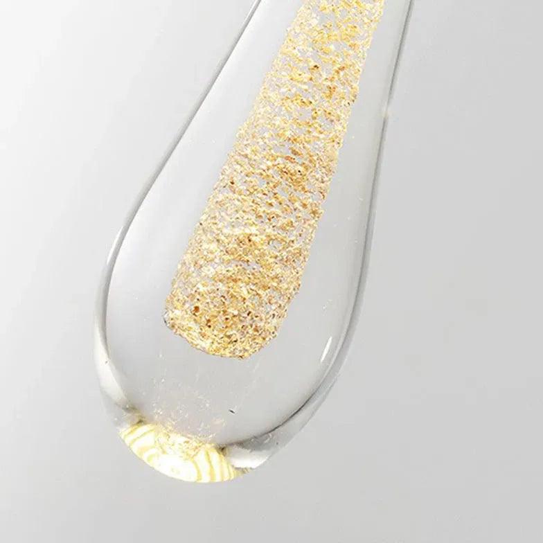 Lámpara colgante de cristal de lujo con forma de gota de agua para cocina | boxzora