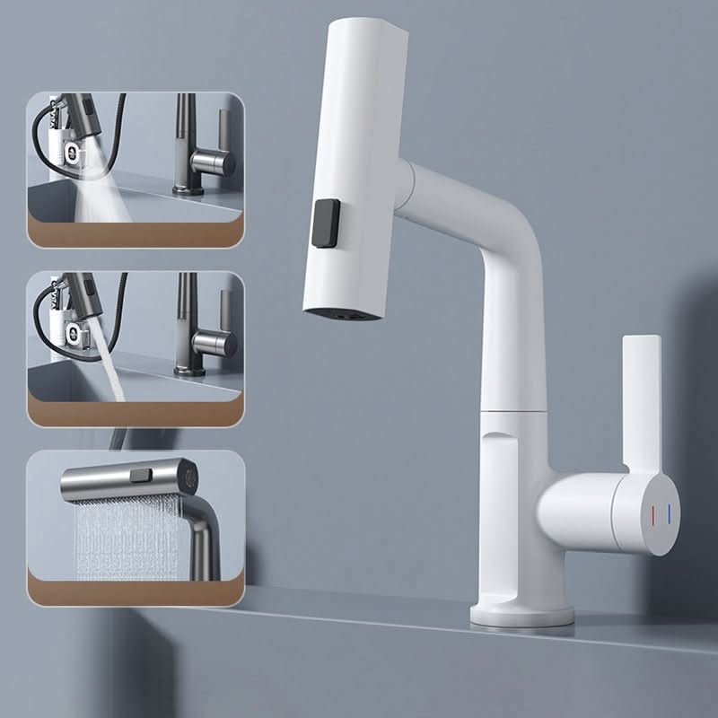 WaterMaster Rubinetto da cucina — Girevole a 360 gradi, display LED della temperatura, 5 modalità di spruzzo, tubo estensibile da 60cm