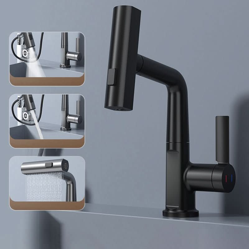 WaterMaster Rubinetto da cucina — Girevole a 360 gradi, display LED della temperatura, 5 modalità di spruzzo, tubo estensibile da 60cm