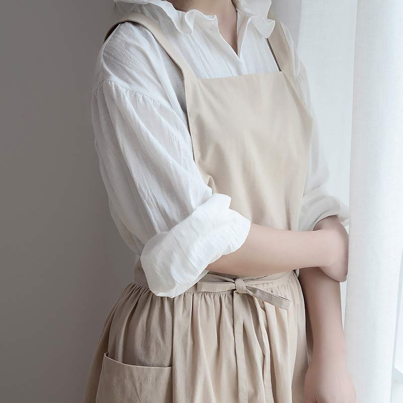 ChefMate Waterproof Cotton Apron — Practical Front Pockets, Crossback Design
