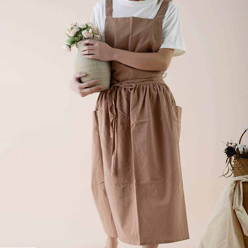 ChefMate Waterproof Cotton Apron — Practical Front Pockets, Crossback Design