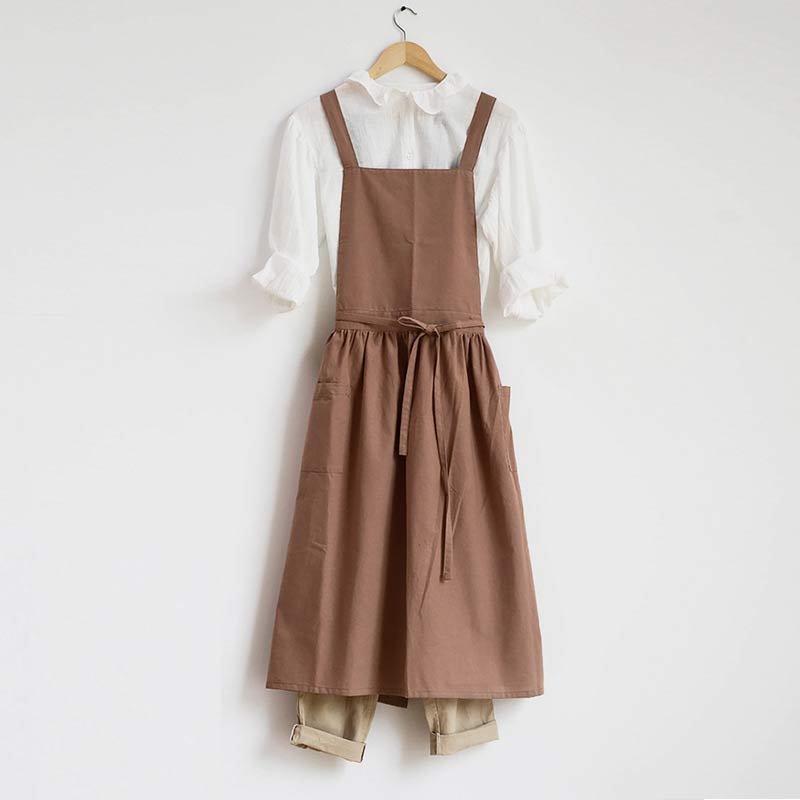 ChefMate Waterproof Cotton Apron — Practical Front Pockets, Crossback Design
