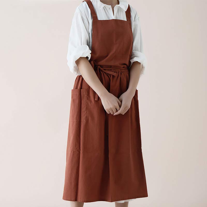 ChefMate Waterproof Cotton Apron — Practical Front Pockets, Crossback Design
