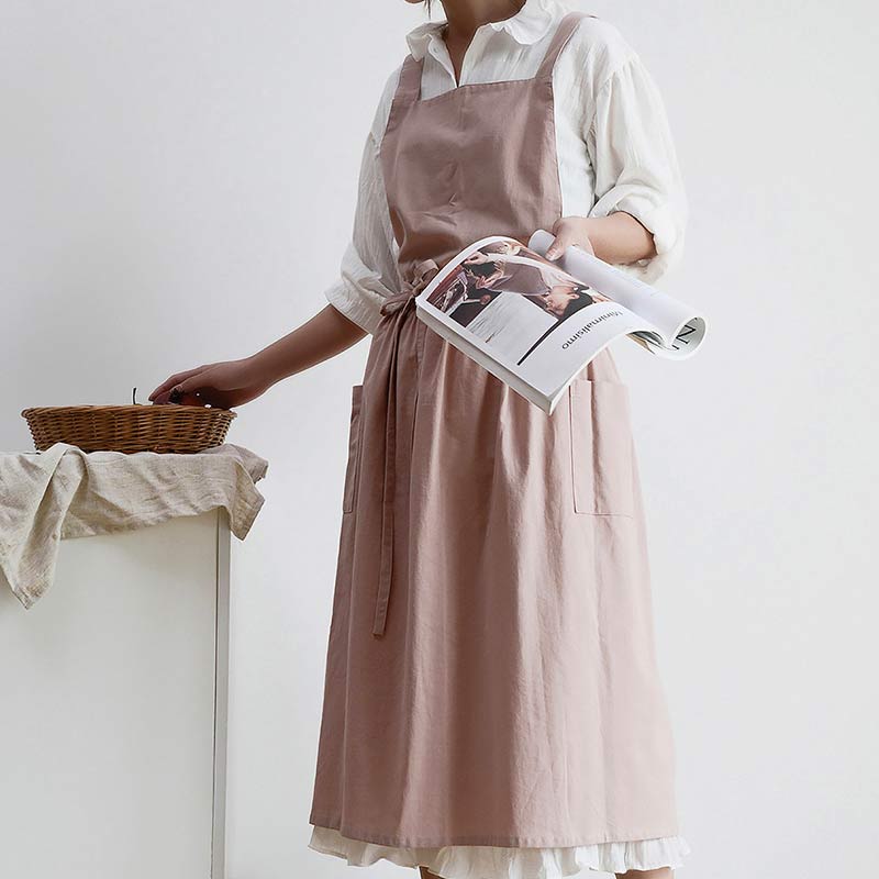 ChefMate Waterproof Cotton Apron — Practical Front Pockets, Crossback Design