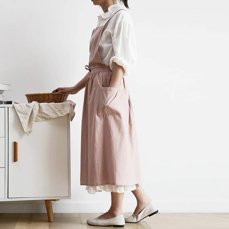 ChefMate Waterproof Cotton Apron — Practical Front Pockets, Crossback Design