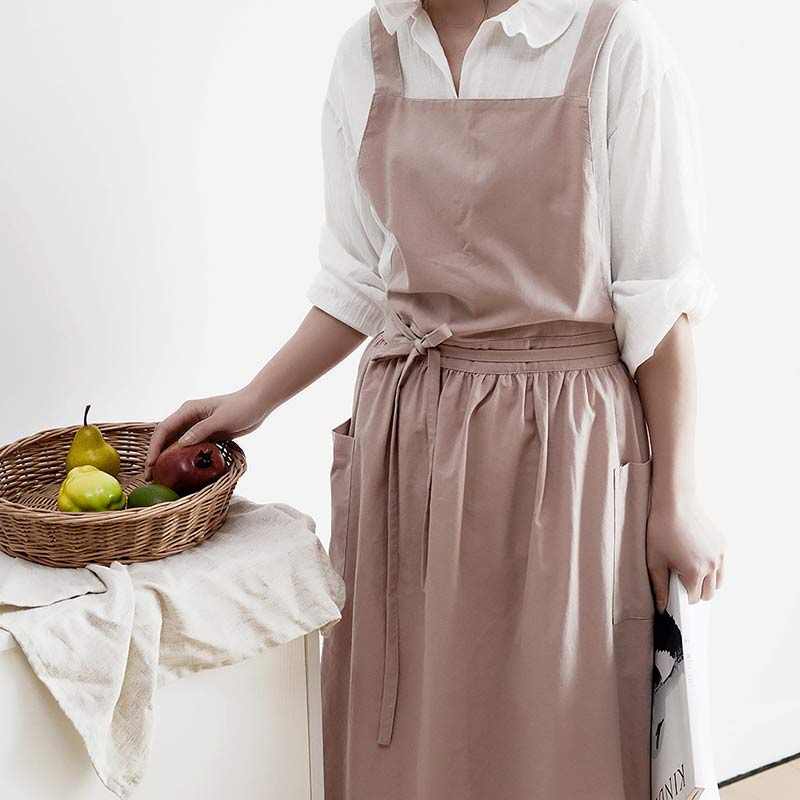 ChefMate Waterproof Cotton Apron — Practical Front Pockets, Crossback Design