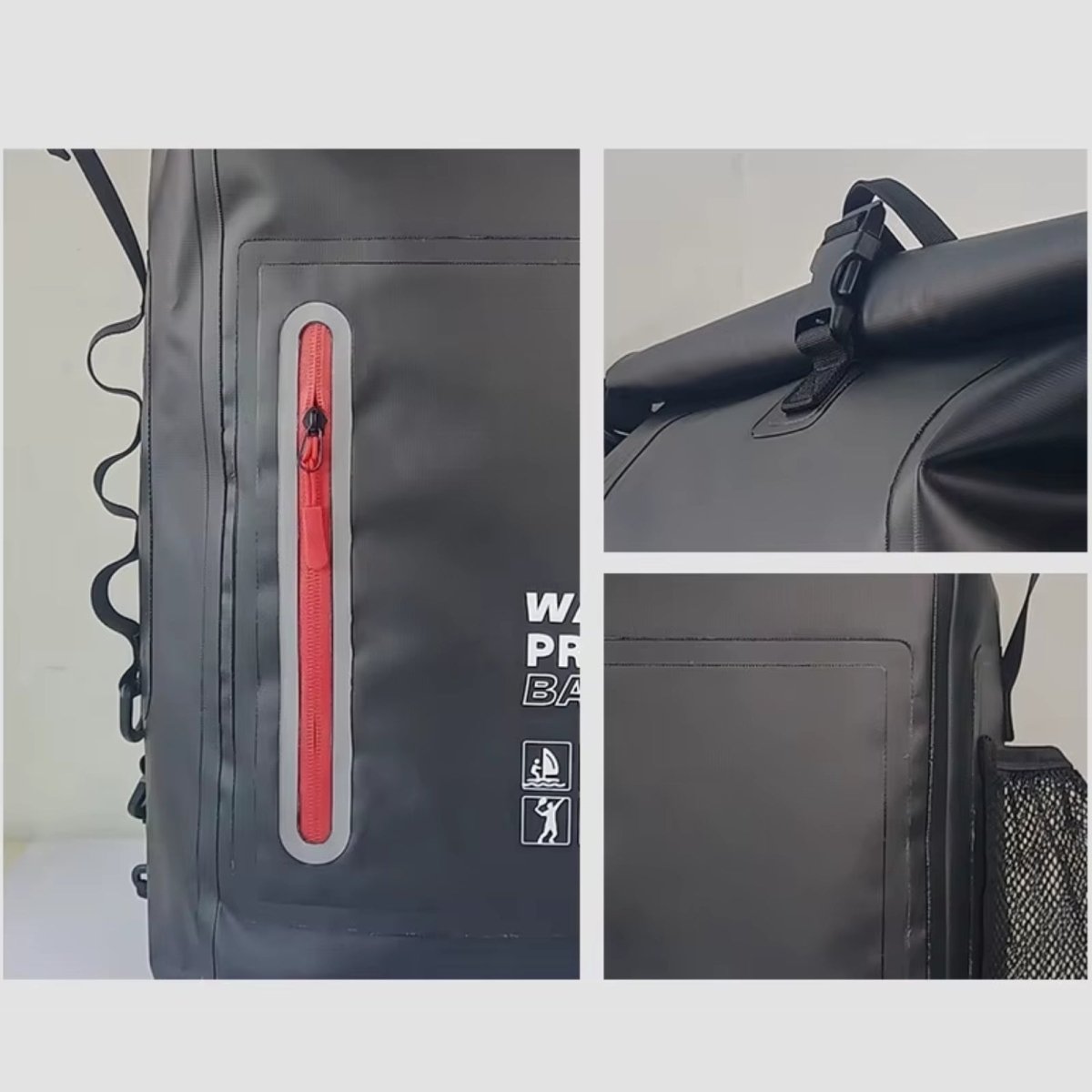 Mochila de caminhada impermeável de 25 L — Estrutura em PVC 500D, costuras soldadas a quente, fecho enrolável