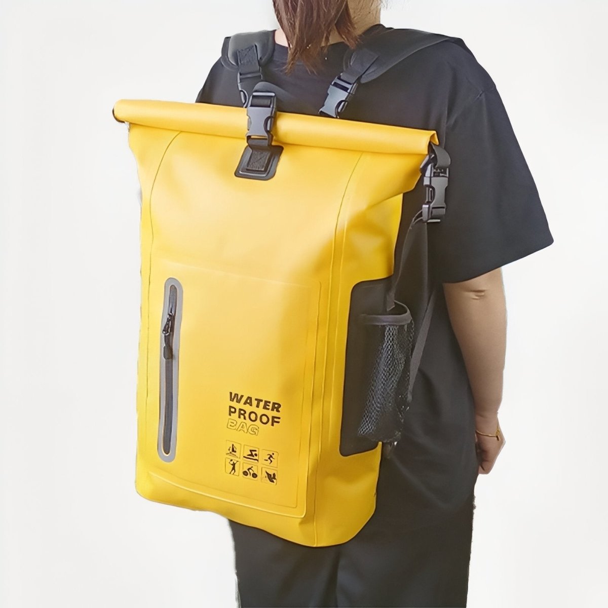 Zaino da trekking impermeabile da 25 L — rivestimento in PVC 500D, cuciture termosaldate, chiusura roll-top