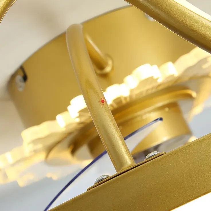 Ventilateur de plafond luxueux en forme de couronne avec éclairage pour chambre | boxzora