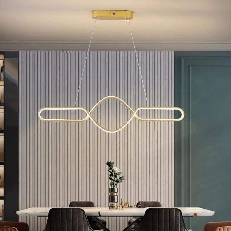 Candeeiro suspenso linear preto minimalista para sala de jantar | boxzora