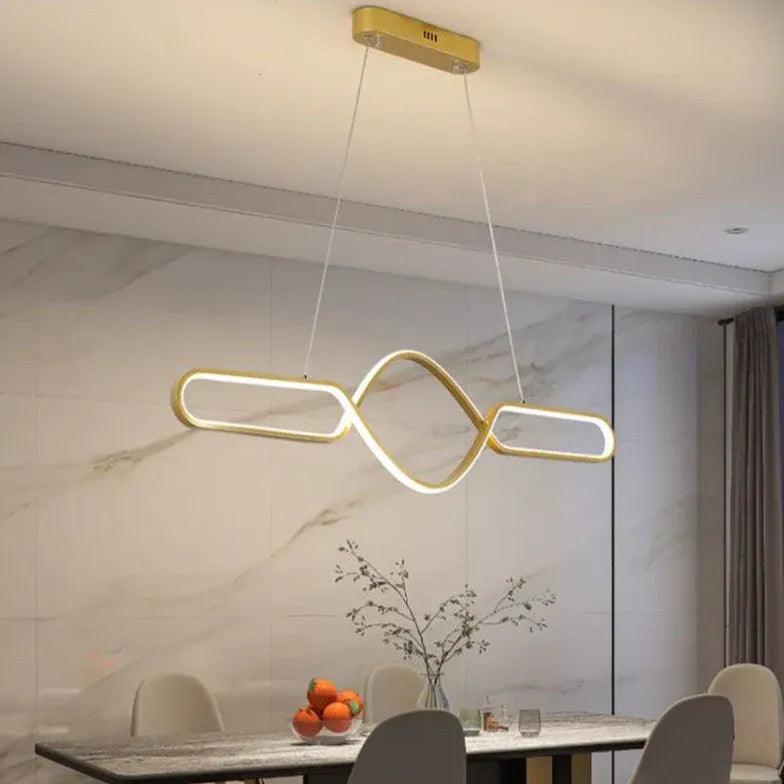 Minimalistyczna czarna liniowa lampa wisząca do jadalni | boxzora