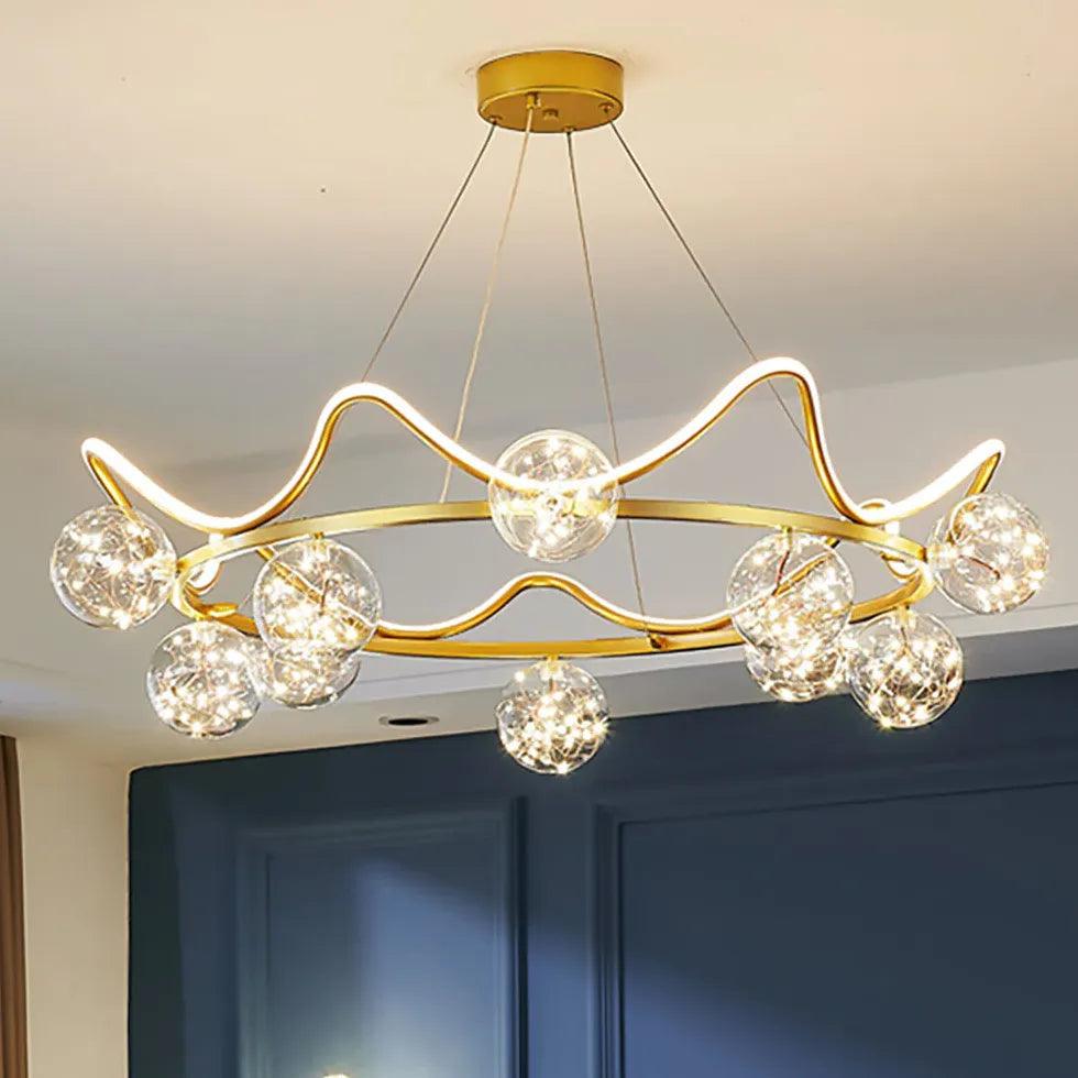 Lámpara colgante de cristal con cúpula de lujo | boxzora