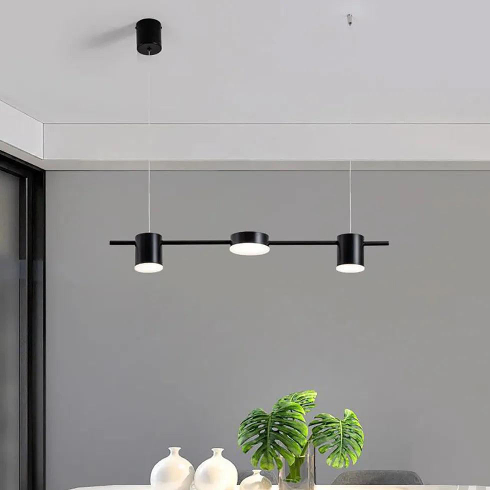 Candeeiro suspenso moderno preto linear para mesas de jantar | boxzora