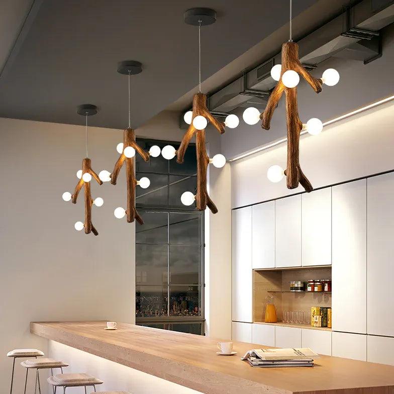 Lámpara colgante moderna para barra con diseño de ramas de árbol chino | boxzora