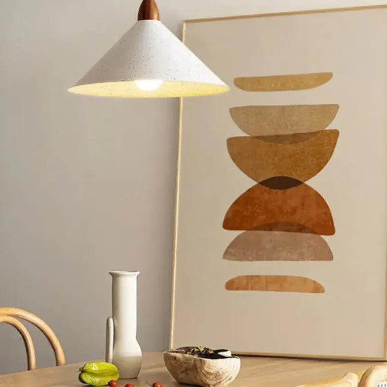 Candeeiro suspenso japonês em estilo creme para mesa de cabeceira | boxzora