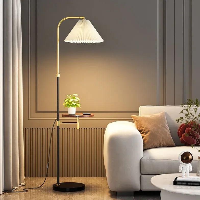 Lámpara de pie moderna para sala de estar con diseño plisado | boxzora