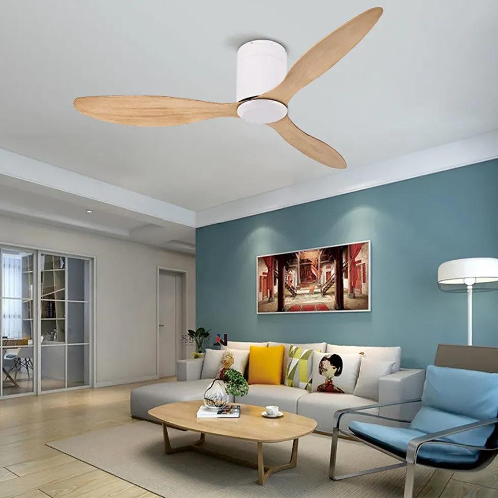 Minimalist Wooden Living Room Ceiling Fans With Lights | boxzora