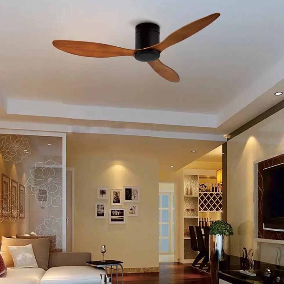 Minimalist Wooden Living Room Ceiling Fans With Lights | boxzora
